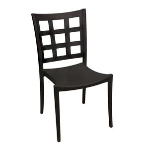 Grosfillex Plazza Black Indoor Stacking Side Chair - 16 Per Set - US646017 