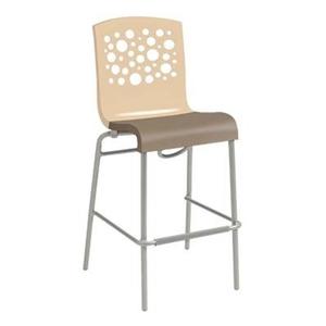 Grosfillex Tempo Two Tone Resin Indoor Stacking Barstool - 6 Per Set - UT836413 