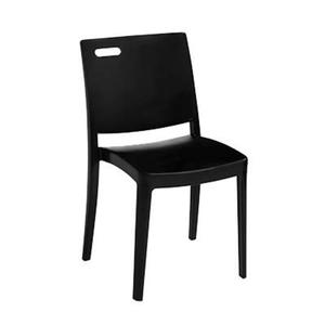 Grosfillex Metro Black Resin Indoor Stacking Side Chair - 4 Per Set - US356017 