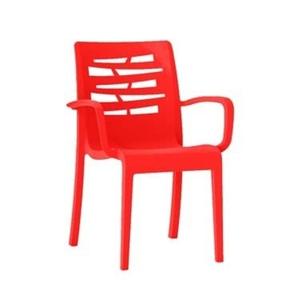 Grosfillex Essenza Red Resin Outdoor Stacking Armchair - 4 Per Set - US811414 