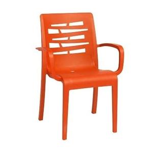 Grosfillex Essenza Orange Resin Outdoor Stacking Armchair - 4 Per Set - US811019 