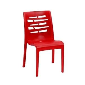 Grosfillex Essenza Red Resin Outdoor Stacking Side Chair - 16 Per Set - US218414 