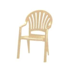 Grosfillex Pacific Fanback Sandstone Resin Stacking Armchair - 16 Per - 49092066 