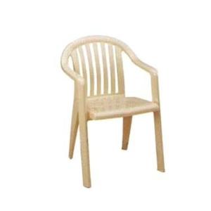 Grosfillex Miami Lowback Sandstone Resin Stacking Armchair - 16 Per Set - US282366 