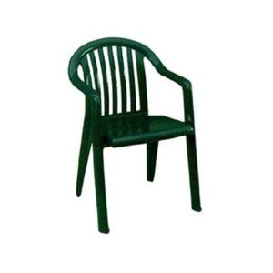 Grosfillex Miami Lowback Green Resin Stacking Armchair - 4 Per - US023078 