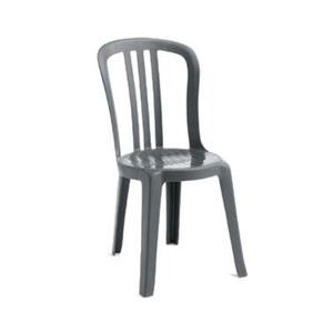 Grosfillex Miami Bistro Charcoal Resin Stacking Side Chair -32 Per Case - US495502 