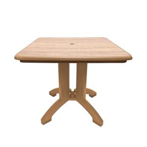 Grosfillex Aquaba Sawcut Resin Outdoor 32in x 32in Ranch Table - 2 Each - US744008 