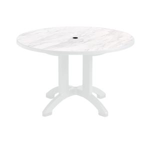 Grosfillex Aquaba White Resin Outdoor 48in Diameter Ranch Table - US481004 