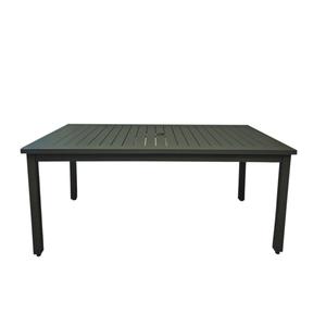 Grosfillex Sigma Volcanic Black Outdoor 69in x 39in Dinner Table - 1 Each - US932288 