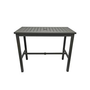 Grosfillex Sigma Volcanic Black 51inx28in Bar Height Dinner Table - US931288 