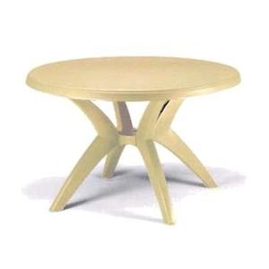 Grosfillex Ibiza Sandstone Resin 46in Dia. Outdoor Table - 1 Each - US526766 