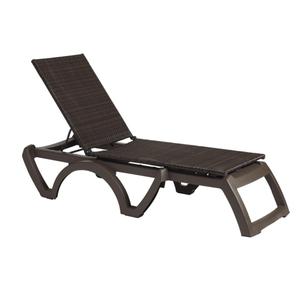 Grosfillex Java All Weather Wicker Outdoor Folding Chaise - 2 Per Set - UT634037 