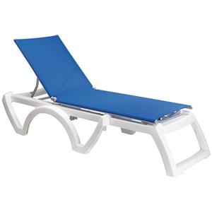 Grosfillex Jamaica Beach Blue Outdoor Folding Chaise - 16 Per Set - UT876006 
