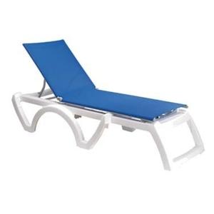 Grosfillex Jamaica Beach Blue Outdoor Folding Chaise - 2 Per Set - UT747006 