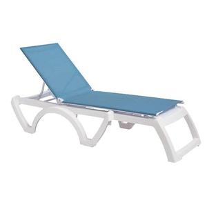 Grosfillex Jamaica Beach Sky Blue Outdoor Folding Chaise - 16 Per Set - UT878194 