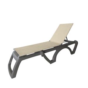 Grosfillex Jamaica Beach Taupe Outdoor Folding Chaise - 16 Per Set - UT116181 