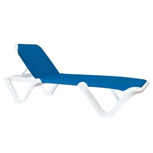 Grosfillex Nautical Pro Blue Outdoor Folding Chaise - 12 Per Set - 99901004 