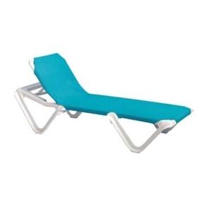Grosfillex Nautical Turquoise Outdoor Folding Chaise - 2 Per Set - US101241 