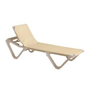 Grosfillex Nautical Khaki Outdoor Folding Chaise - 12 Per Set - 99155003