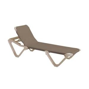 Grosfillex Nautical Taupe Outdoor Folding Chaise - 12 Per Set - 99155181