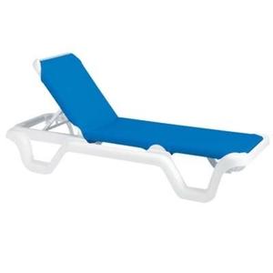 Grosfillex Marina Blue Outdoor Adjustable Chaise - 2 Per Set - US404006 