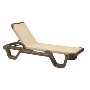 Grosfillex Marina Khaki Outdoor Adjustable Chaise - 14 Per Set - 99414137 