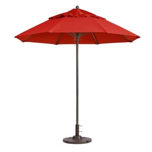 Grosfillex Windmaster 7.5' Logo Red Patio Umbrella - 98366631