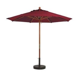 Grosfillex 7' Burgundy Wooden Patio Market Umbrella - 98942731