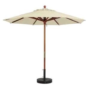 Grosfillex 7' Khaki Wooden Patio Market Umbrella - 98940331