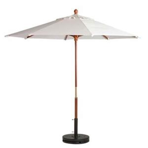 Grosfillex 7' White Wooden Patio Market Umbrella - 98940431