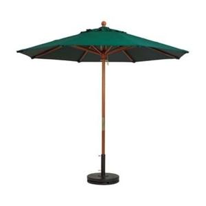 Grosfillex 9ft Forest Green Wooden Patio Market Umbrella - 98912031 