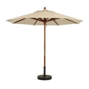 Grosfillex 9' Khaki Wooden Patio Market Umbrella - 98910331