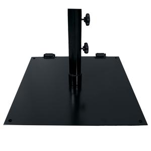 Grosfillex Black 75lb Flat Square Umbrella Table Base w/ 16" Stem