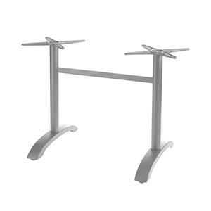 Grosfillex Eco-Fix 48in x 32in Lateral Silver Gray Bar Height Table Base - UT745009 