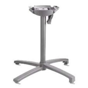 Grosfillex X-One 18inx18in Tilt Top Silver Gray Dining Height Table Base - UTX15009 