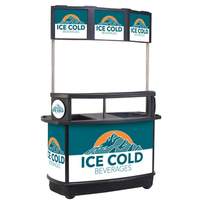 Iowa Rotocast Plastics 60in x 30in Portable Beverage Cart with Canopy - "Ice Cold" - CYK- ICE COLD GRAPHICS 