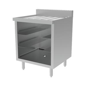 GSW USA Stainless Steel 24" x 24" Open Front Glass Storage Cabinet - BS-GRSC24