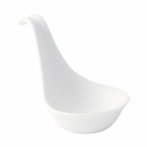 Oneida Luzerne Zen Warm White 1.75 oz Porcelain Tapas Spoon - 6 Doz - L6050000943