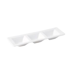 Oneida Luzerne Zen Warm White 10.375in Porcelain 3 Compartment Tray - L6050000920 