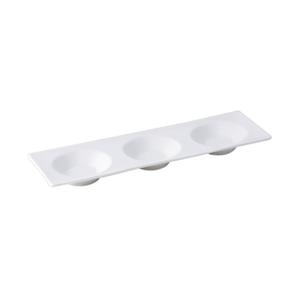 Oneida Luzerne Zen Warm White 11.75in Porcelain 3 Compartment Tray - L6050000921 