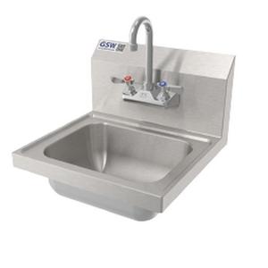 GSW USA 12"W x 12-1/4"D Stainless Steel Wall Mounted Hand Sink - HS-0810W