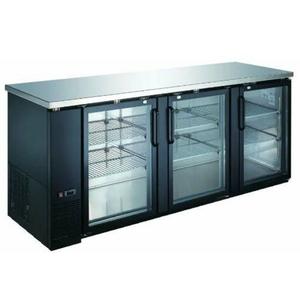 Falcon Food Service 90in Glass Door Back Bar Cooler with Black Coated Exterior - ABB-90G-27 