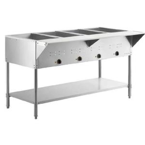 Falcon Food Service 4 Well Natural Gas Steam Table with Adjustable Undershelf - HFT-4-NG 