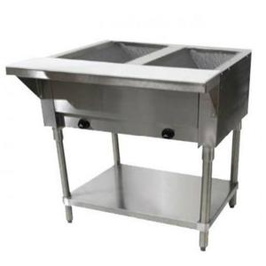 Falcon Food Service 29" Hot Food 2-Well Steam Table w/ Adjustable Undershelf - HFT-2-LP
