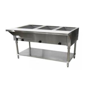 Falcon Food Service 3 Well Natural Gas Steam Table with Adjustable Undershelf - HFT-3-NG 