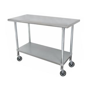 Advance Tabco 72" x 30" 16 Gauge Stainless Steel Work Table w/ Casters - ELAG-306C-X