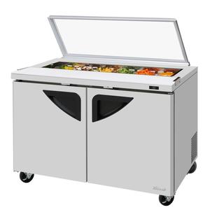 Turbo Air 48in Wide Sandwich Salad Prep Table With Glass Lid - TST-48SD-N-GL 