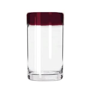 Libbey Aruba 16 oz Anneal Treated Cooler Glass w/ Red Rim - 1 Doz - 92303R