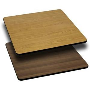 Falcon Food Service Reversible 30"x30" Laminate Surface Table Top - Oak/Walnut - TT3030OW