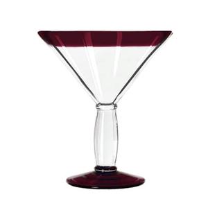 Libbey Aruba 15 oz Anneal Treated Cocktail Glass w/ Red Rim -1 Doz - 92306R